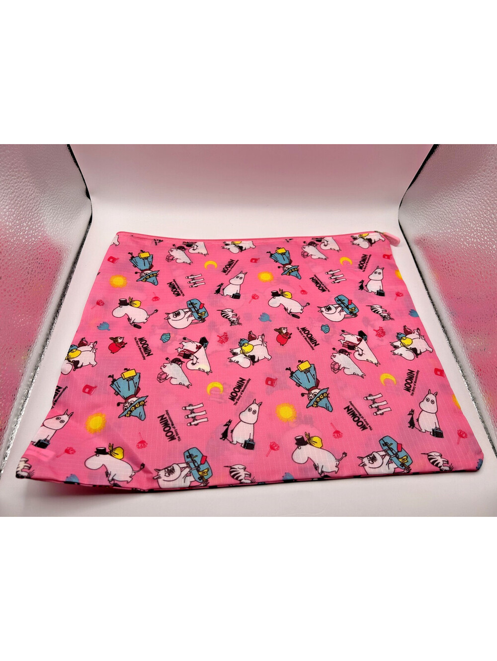 Moomin Pink Zipper Pouch Bag The Story of Moominvalley Character Print